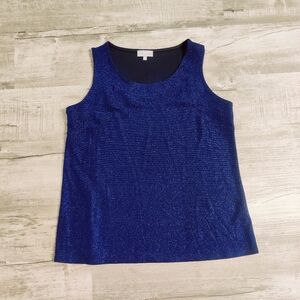 Laura Plus Blue Sequins Sleeveless Top Women's Sz 1X